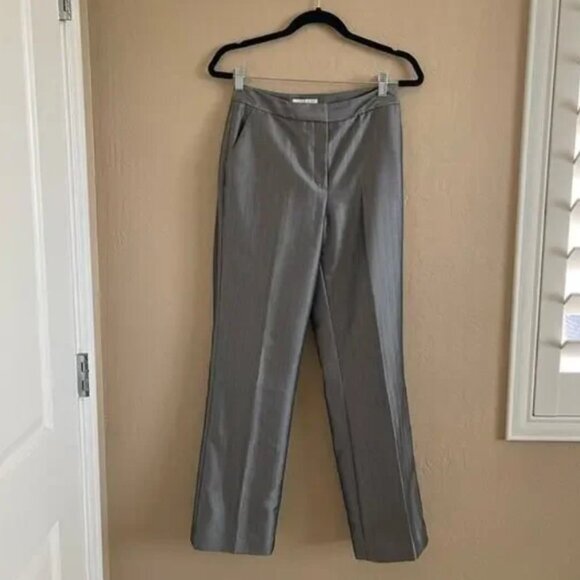 Calvin Klein Silver Herringbone Straight Leg Trouser Pants - Sz.2 - NWOT - Picture 3 of 6